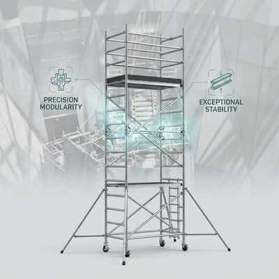 Un bon prix. Échafaudage en aluminium de 1,35 m de largeur double 450 kg Plateforme lourde de construction de qualité industrielle Système d'accès CE en ligne
