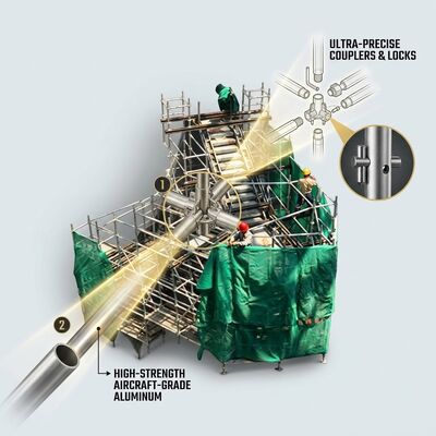 Un bon prix. Échafaudage pliable compact en aluminium, conception rabattable, rangement peu encombrant, plateforme de travail mobile à déploiement rapide en ligne
