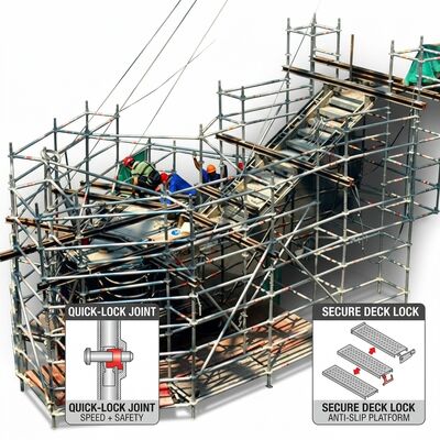 Un bon prix. Tour d'échafaudage en aluminium à triple plateforme à plusieurs niveaux Trois ponts de travail indépendants pour un accès simultané de l'équipage en ligne
